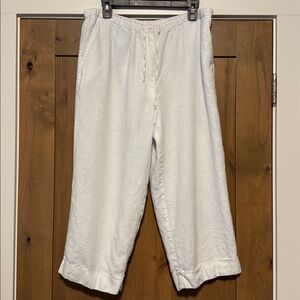 Linen‎ Pants Womens 14 Cropped Wide leg JM Collection coastal grandma Lagenlook